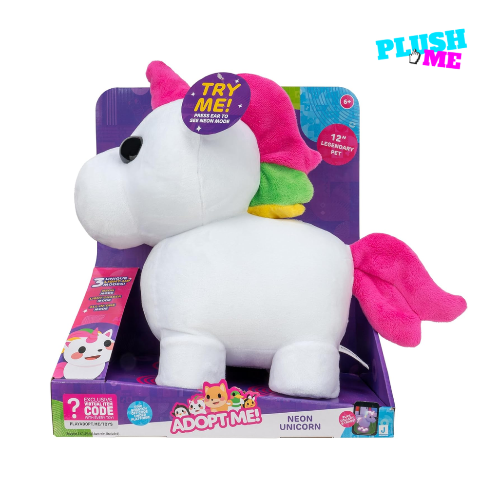 Neon Unicorn Light-Up Plush